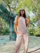 Костюм женский кофта и брюки лен жатка K&ML 575 XL - XXL ( 50 - 52 ) Бежевый ( 575 - 02 ) - изображение 1