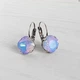 Сережки Hand Made черненные с кристаллами Swarovski цвета White Opal Vitrail Light - изображение 1