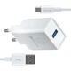 СЗУ WUW T27 Quick Charge 3.0 3A with Micro Cable USB White - изображение 1