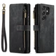 Чохол-гаманець CaseMe Retro Leather з манітом та ремінцем для Samsung S22 Ultra Чорний - зображення 1