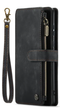 Чехол-кошелек CaseMe Retro Leather с манитом и ремешком для Samsung A33 Черный - изображение 1