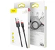 Кабель Baseus cafule Cable USB For lightning 2.4A 1M Red + Black - зображення 4
