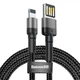 Кабель Baseus Cafule Cable （ special edition ） USB Lightning 1.5A 2M Grey + Black - зображення 3