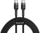 Кабель Baseus Cafule Type-C PD2.0 60W flash charging data line (20V 3A) 2m Gray+Black - изображение 4