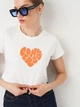 Футболка хлопковая женская Converse Colorful Heart Tee White 10026369-102 L Белая (194434899634) - изображение 4