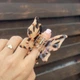 Заколка-крабик для волос Fashion Jewerly "Бабочка" женский зажим из ацетата в французском стиле, цвет светлый леопард с отверствиями (тип 1) - изображение 1