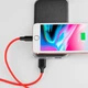 Кабель HOCO X21 Plus USB to iP 2.4A, 2m, силикон, силиконовые разъемы, Черный+Красный - изображение 2