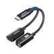 Звуковая карта 2 в 1 UGREEN CM721 магнитный аудиоадаптер USB Type-C to 3.5 mm DAC Chip 32Bit 384KHz зарядка PD 60W QC Black (25837) - изображение 1