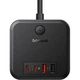 Удлинитель - зарядное Baseus PowerCombo Cube Power Strip 3AC+2U+2C 30W 1.5 метра черный - изображение 2