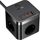 Удлинитель - зарядное Baseus PowerCombo Cube Power Strip 3AC+2U+2C 30W 1.5 метра черный - изображение 3