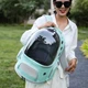 Рюкзак для переноски кошек и собак CosmoPet CP-52 с стенкой иллюминатором 43 x 30 x 23 см Бирюзовый - изображение 7