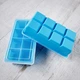 Силиконовая форма для льда XL большой куб 5 х 5 см Olin & Olin 8 кубиков с крышкой L8 голубая - изображение 1