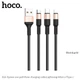 Hoco X26 Кабель 3in1 Lightning + MicroUSB + Type-C 1м Black&gold - изображение 1