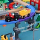 Дитяча залізниця з дерева Iekool, 105x88 (Brio, Ikea, Playtive) A4071 - изображение 6