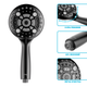 Водосберегающая душевая лейка DROP SPA6F-MULTI120B "Туман" с 6 SPA потоками - Экономия 66%, черная - изображение 3