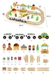 Дитяча залізна дорога з дерева, EdWone, 60 деталей, 3+ (Brio, Ikea) E21C25 - изображение 6