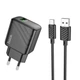 Сетевое зарядное устройство Hoco CS21A 1USB QC 18W+USB to Type-C Черный - изображение 1