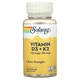 Вітамін Д3 и К2, Vitamin D-3 & K-2, Solaray, без сої, 120 капсул (SOR-57445) - изображение 1