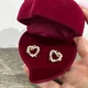 Серьги с цирконами "Переплетение двух сердец" медзолото 18К Xuping Jewelry в бархатной коробочке (6620) - изображение 2