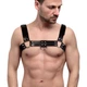 Мужская портупея на грудь из натуральной кожи Feral Feelings - Bulldog Harness Black - изображение 1