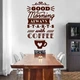 Наклейка на стіну (скло, меблі, дзеркало, метал) "Good morning always starts with coffee" 90х150 з оракалу - зображення 1