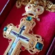 Наградный крест с покрытием под золото высота 15см (зеленые камни) - изображение 3
