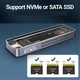 Кишеня для SSD JEYI i9X Visual Smart M.2 із сенсорним екраном та RGB, USB 3.2 Gen 2, 10 Гбіт/с, 2280 NVMe/PCIe, NGFF/SATA Gray - зображення 5