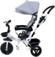 Дитячий триколісний велосипед коляска FunFit KIDS TWIST з батьківською ручкою велосипед для хлопчика, дитячий велосипед з капюшоном для дівчинки сірий - зображення 7