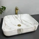 Умивальник накладний VBI Palermo 500x400x140мм прямокутний мармур VBI-012302 - зображення 2