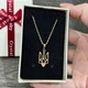 Кулон на ланцюжку "Герб України Тризуб" медзолото ювелірний сплав Xuping Jewelry упакований у коробочку (15832) - зображення 2