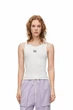Женская майка в рубчик LOEWE Anagram tank top Размер S Белый - изображение 1