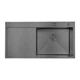 Мойка для кухни из нержавеющей стали с крылом чаша справа Lidz H7849BL PVD Black 3,0/1.0 мм Черный - изображение 1