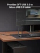 Адаптер WiFi 5G 2.4G двухдиапазонный UGREEN CM495 AX1800 WiFi 6 настольный с двумя антеннами высокий коэффициент усиления 5 дБ и кабелем питания USB micro-B 1 м Black (25226) - изображение 3