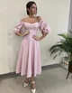Розовое платье миди длины Annita 4XL розовый 43312348 - изображение 1