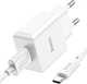 Зарядний пристрій Hoco C106A 10.5W порт 1xUSB + кабель USB-TypeC White (36681) - зображення 3