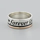 Каблучка срібна жіноча з золотом forever love БС565 - зображення 1