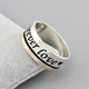Каблучка срібна жіноча з золотом forever love БС565 - зображення 3