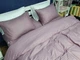 Постельное белье с резинкой LIGHT PLUM, сатин страйп LUX Семейный размер, наволочки 50/70 - изображение 1