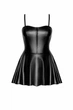 Платье Noir Handmade F308 Dreamer, S, мини, под латекс, открытые плечи, юбка клеш, молния спереди - изображение 5