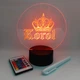 Світлодіодна 3D лампа нічник, планер, дошка для записів, світильник для малювання, круглий акрил, чорна база, 16 кольорів підсвітки, з пультом, маркером, живлення від батарейок та мережі, арт. 2110205163 - зображення 2