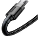 Кабель Baseus cafule Cable USB For Micro 2.4A 0.5M Gray Black (CAMKLF-AG1) - изображение 2
