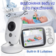 Электронная видеоняня Baby Monitor VB603 с датчиком звука, 2-го поколения / радионяня с портативным дисплеем и измерением температуры Белый - изображение 1