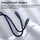 Кабель Promate Springy USB-C to USB-C 60W Power Delivery 1.2 м Blue (springy.blue) - изображение 5