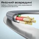 Кабель Promate Springy USB-C to USB-C 60W Power Delivery 1.2 м Grey (springy.grey) - изображение 4