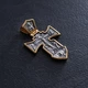 Серебряный крест с позолотой "Распятие. Ангел Хранитель" 131416 Онікс - изображение 1