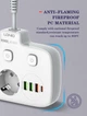 Мережевий подовжувач фільтр LDNIO SE2435 |2500W, 0.01м, 2 розетки, 3USB/1Type-C, 10A/20W, PD/QC| White - зображення 10