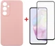 Комплект чехол для смартфона + стекло DENGOS для Samsung Galaxy A35 5G Pink (DG-KM-91) - изображение 1
