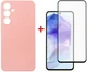 Комплект чехол для смартфона + стекло Samsung Galaxy A55 5G DENGOS Pink (DG-KM-92) - изображение 1