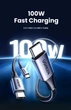 Кабель USB Type-C UGREEN US561 PD100W 5A USB-C to USB-C для быстрой зарядки Samsung, iPhone, Xiaomi, Poco, HUAWEI 2-in-1 1.5 м Grey (35087) - изображение 5