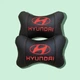 Набір автомобільних подушок на підголовник Hyundai / Хюндай (2шт) чорні з червоним логотипом - изображение 1